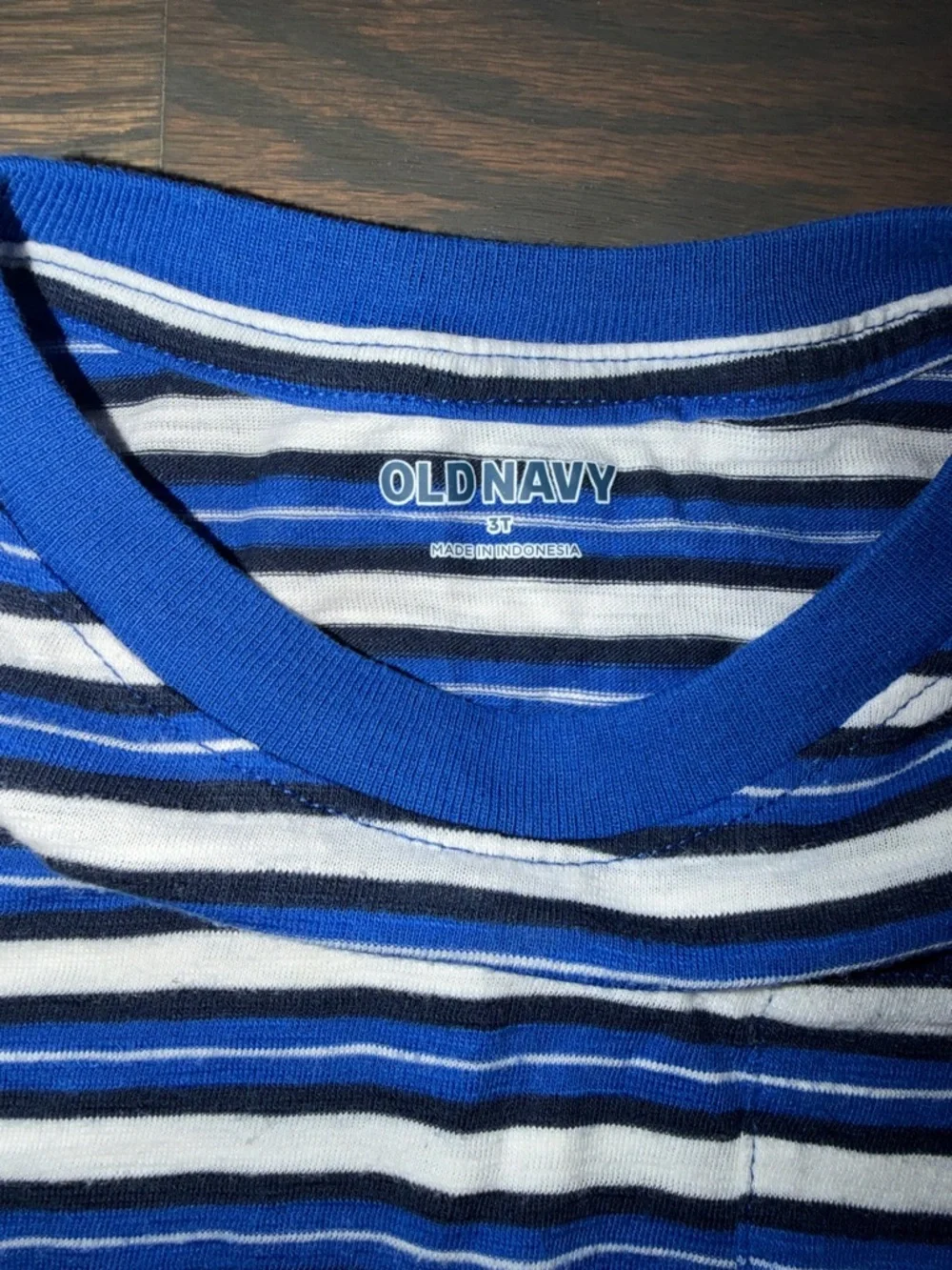Old Navy Blue Striped Long-Sleeve Pocket T-Shirt | 3T